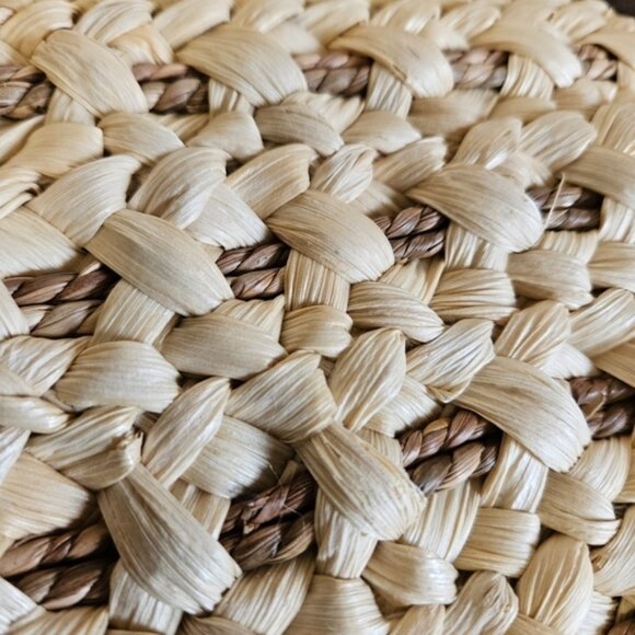 Straw Basket Weave with Rhinestones Tote Bag - Picture 2 of 5